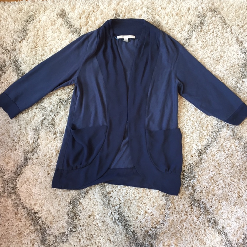 LC Lauren Conrad navy blue open cardigan